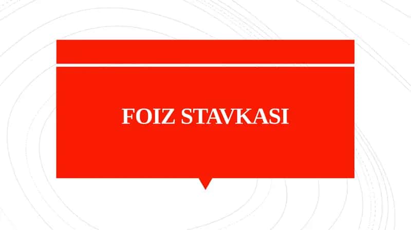 FOIZ STAVKASI 1