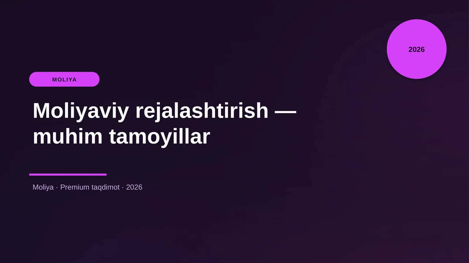 Moliyaviy rejalashtirish — muhim tamoyillar 1