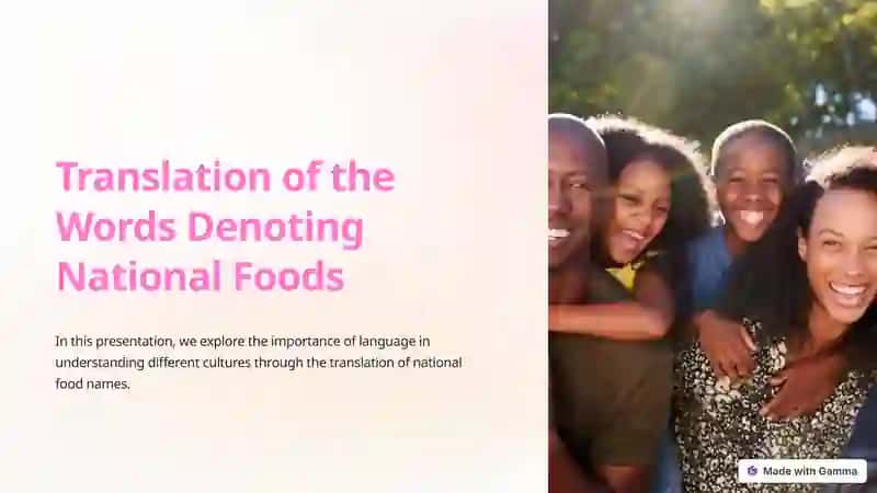 Translation of the Words Denoting National Foods