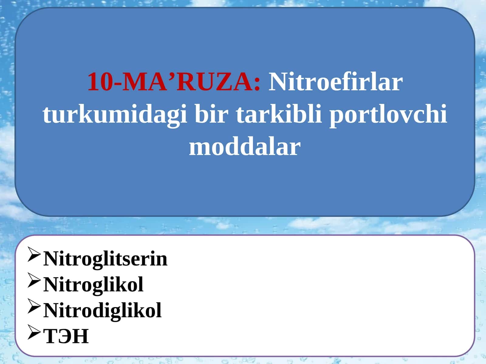 Nitroefirlar turkumidagi bir tarkibliportlovchi moddalar 1