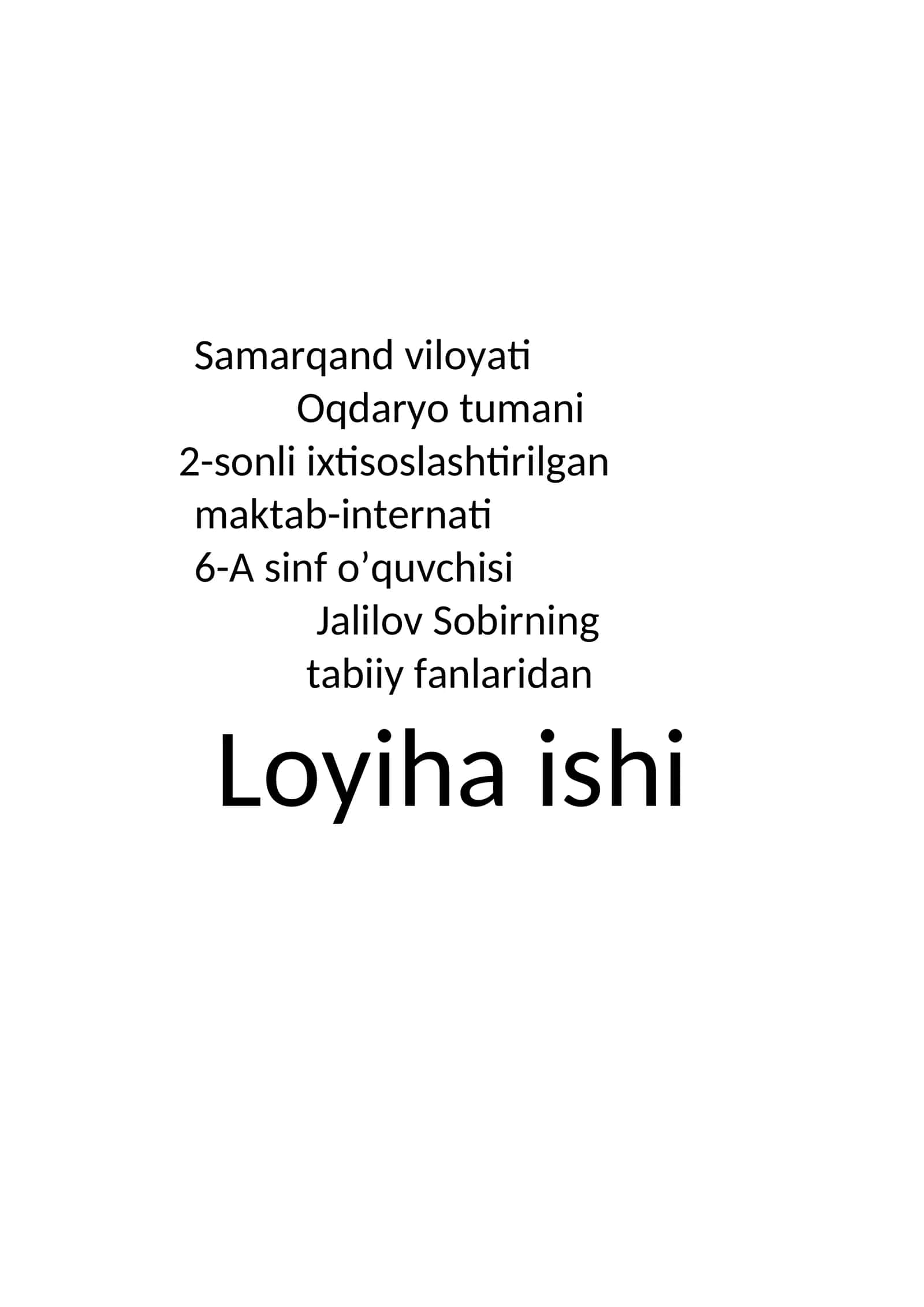 Loyiha ishi 1