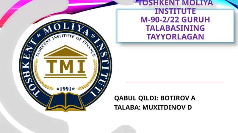Moliyabozoridatexnik tahlil qo'llanishi 1