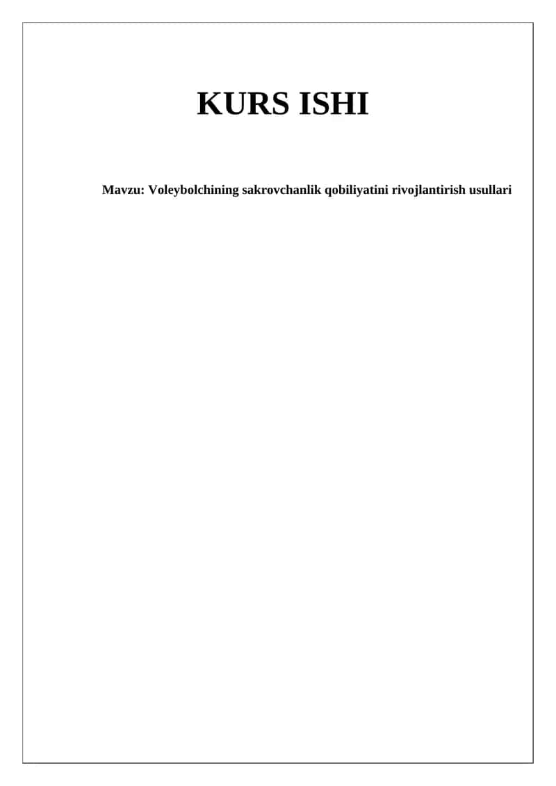 Voleybolchining sakrovchanlik qobiliyatini rivojlantirish usullari 1