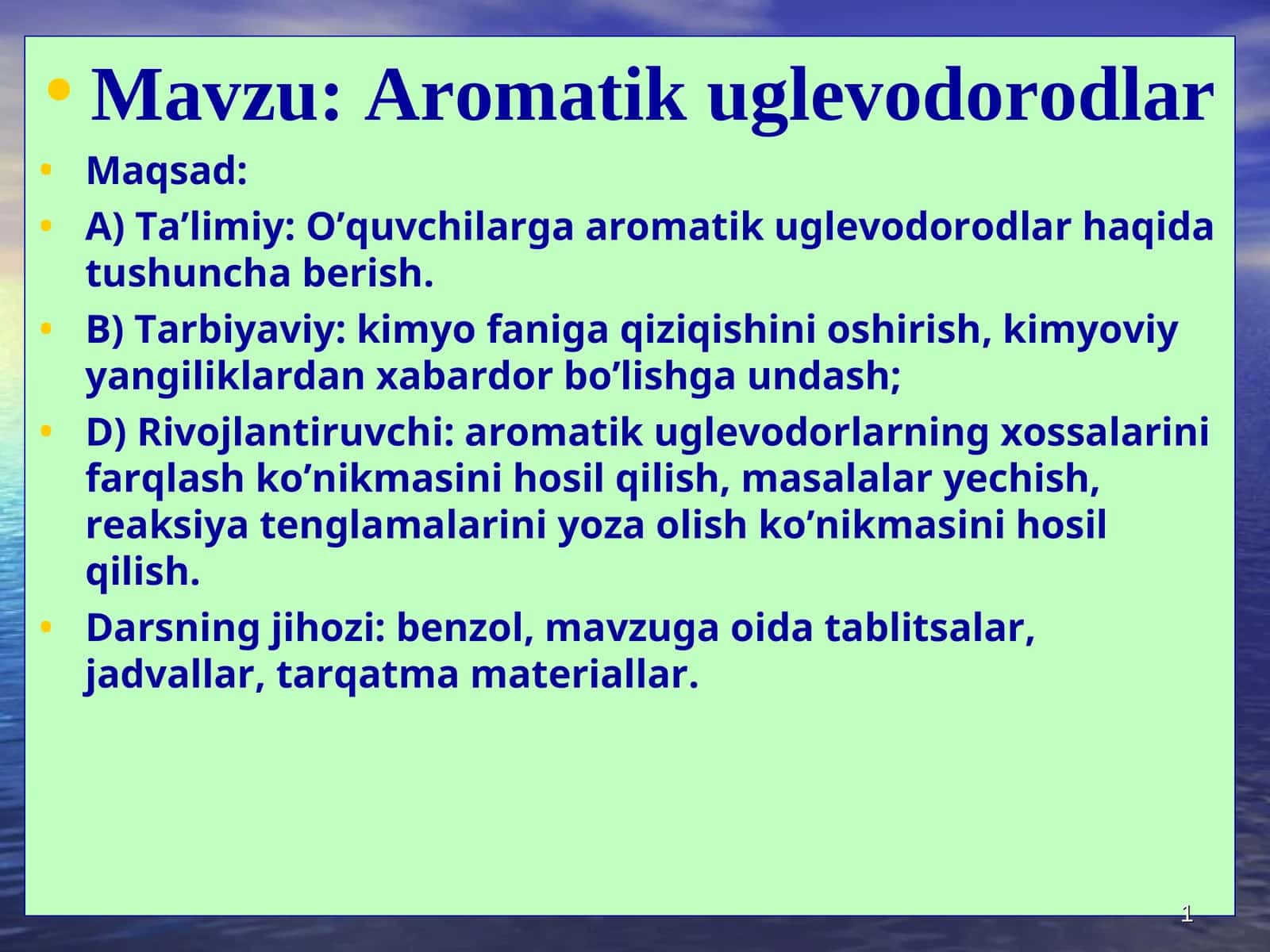 Aromatik uglevodorodlar 1