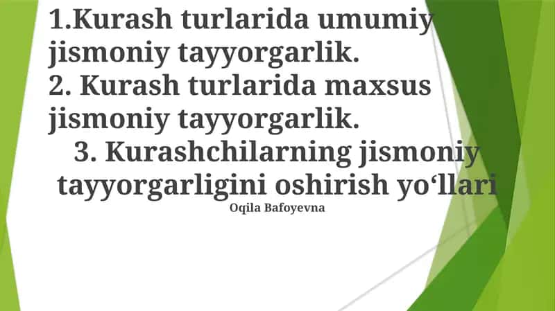 Kurash turlarida umumiy jismoniy tayyorgarlik 1