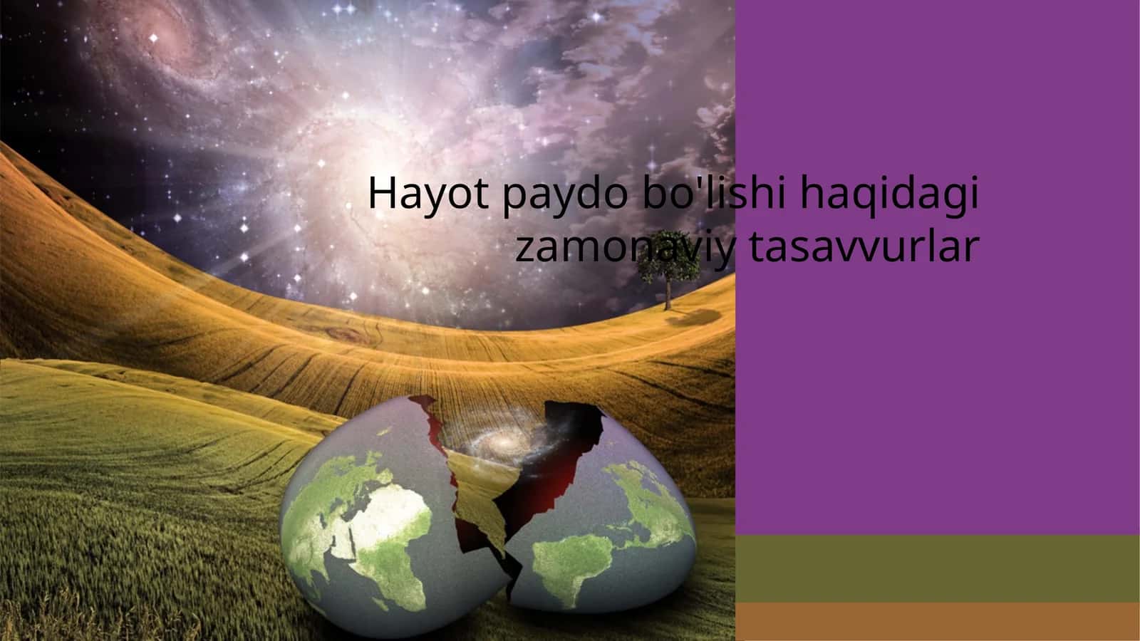 Hayotpaydobo'lishi haqidagi zamonaviy tasavvurlar 1