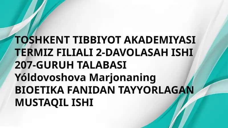 Medikotonaziya, distanaziya – evtanaziyaning variantlari. Sud-tibbiyot ekspertizasidagi axamiyati 1