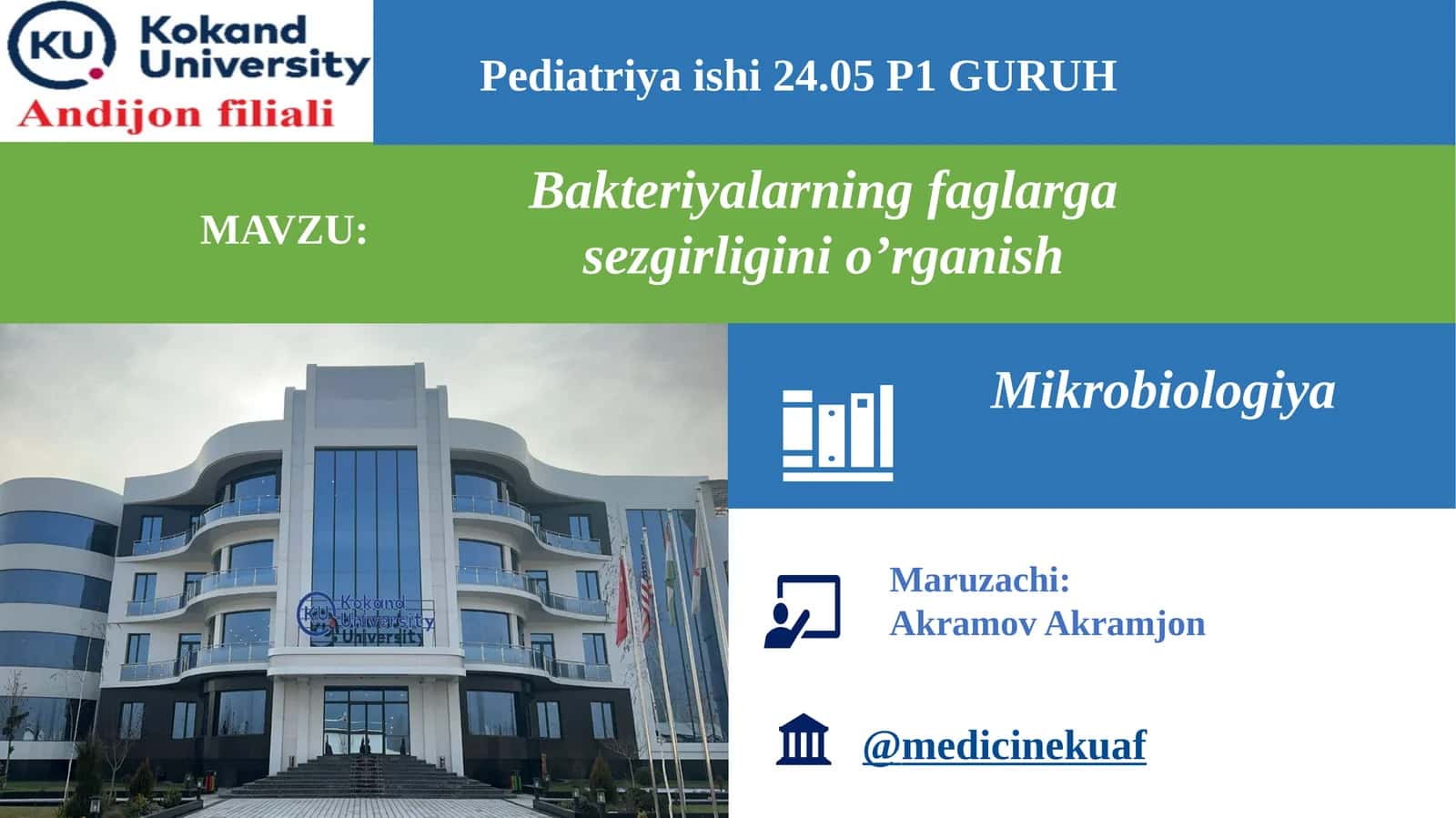 Bakteriyalarning faglarga sezgirligini o’rganish 1