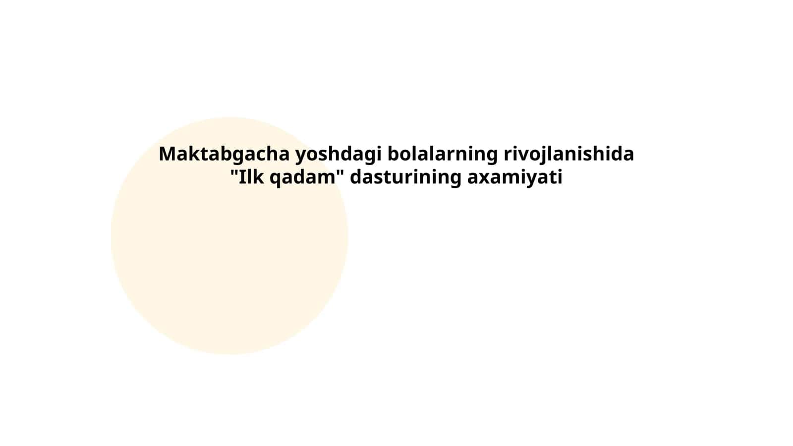 Ilk qadam dasturi 1