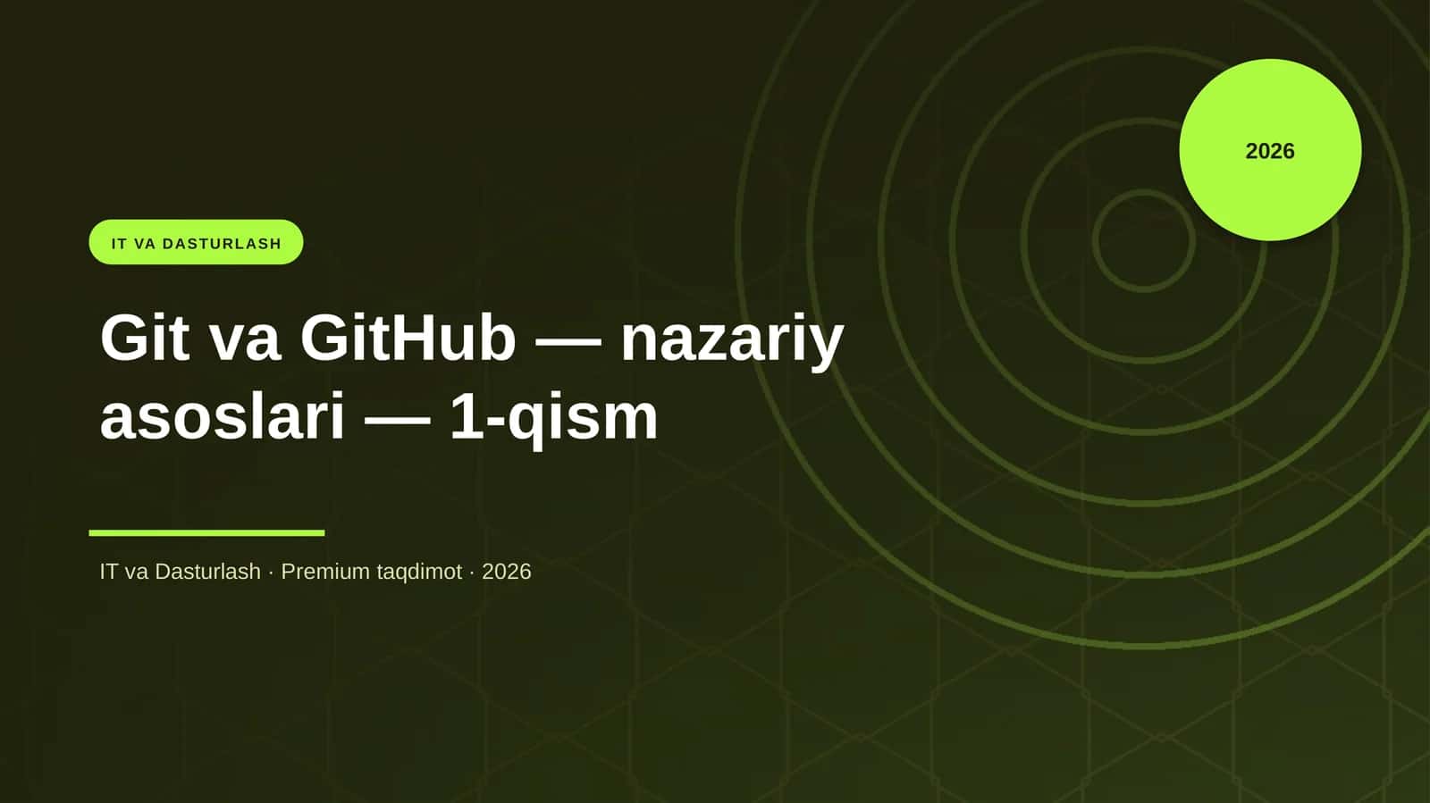 Git va GitHub — nazariy asoslari — 1-qism 1