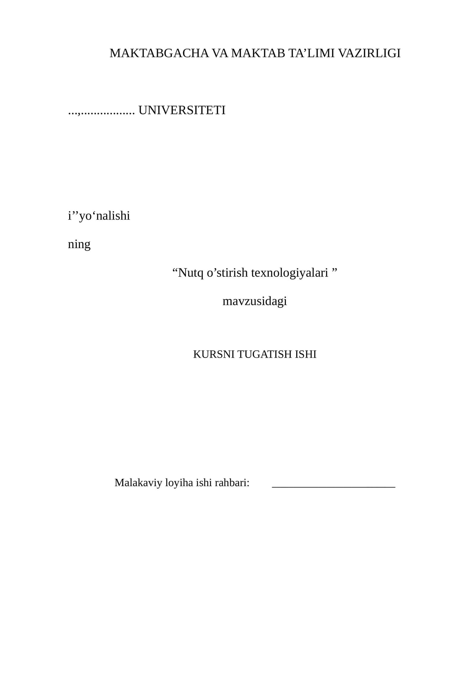 Nutq óstirish texnologiyalari 1