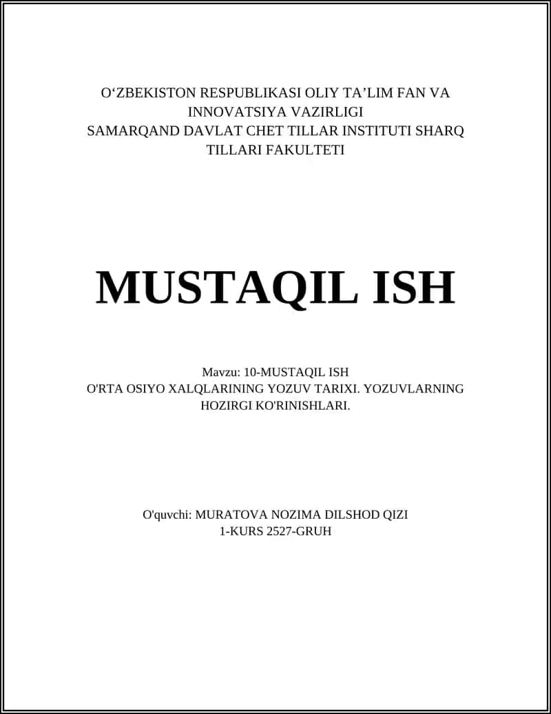 Oʻrta Osiyo xalqlarining yozuv tarixi 1