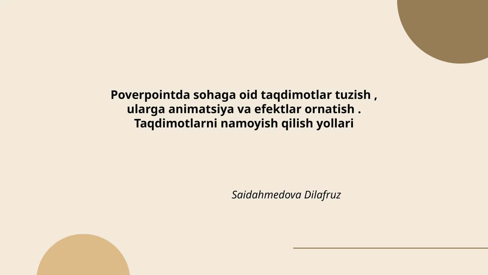 Taqdimotlar Poverpointda 1