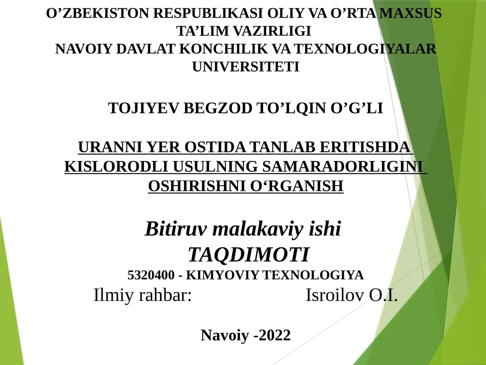 Uzluksiz kislorodli usulni o'shirish 1