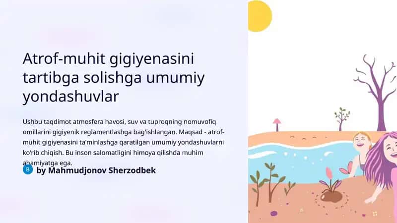 Atrof-muhit gigiyenasini tartibga solishga umumiy yondashuvlar 1