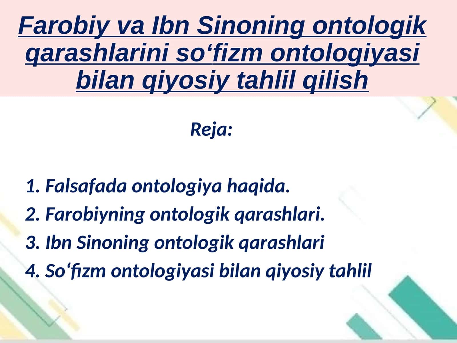 Ontologiya va uning rivojlanishi 1