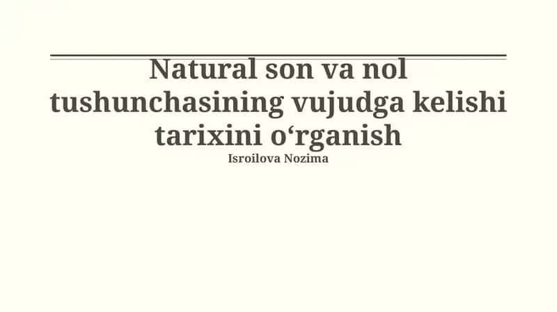Tabiiy oʻgʻil tushunchasining vujudga kelishi tarixini oʻrganish 1