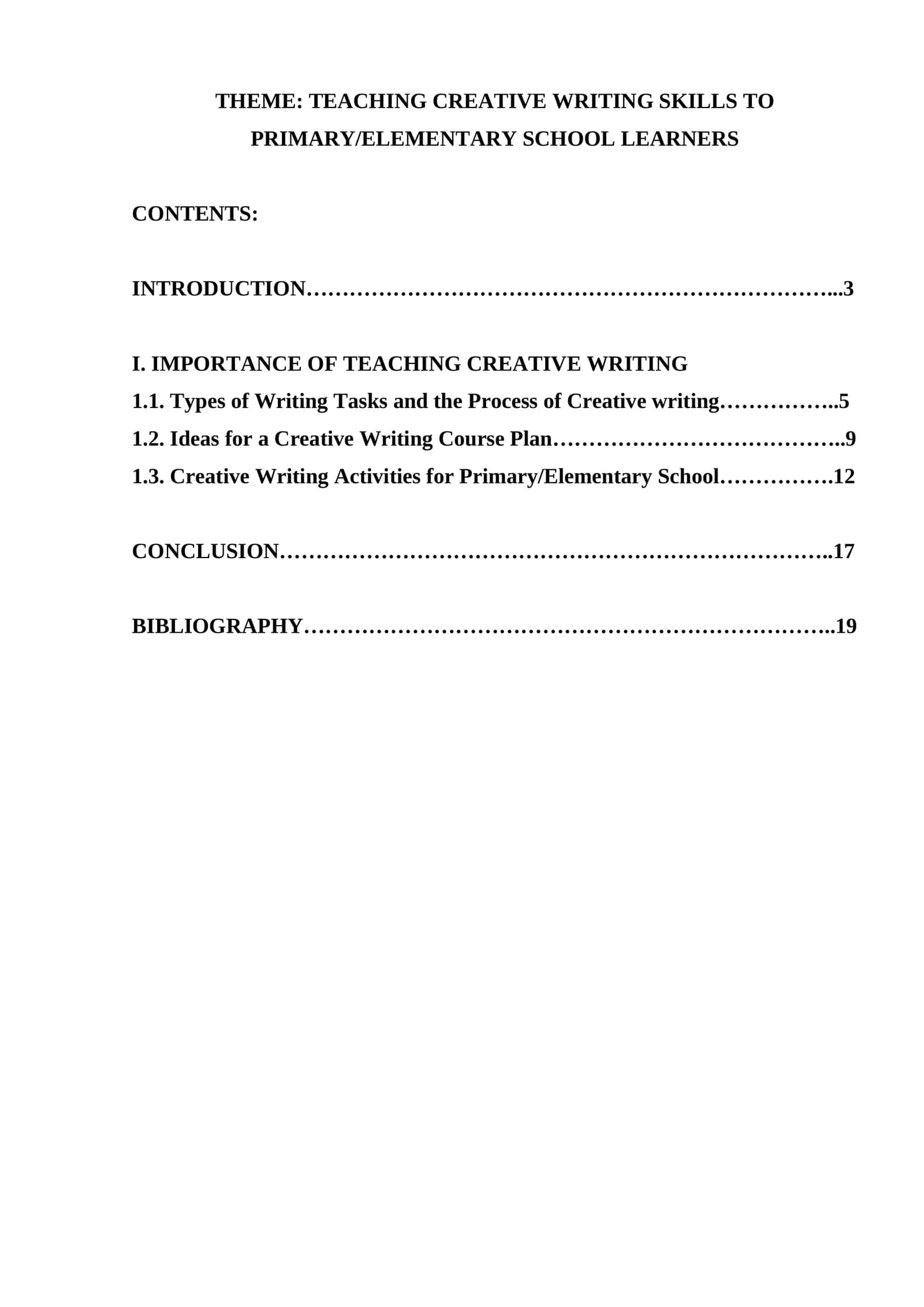 Creative Writing Skills for Primary School Learners 1