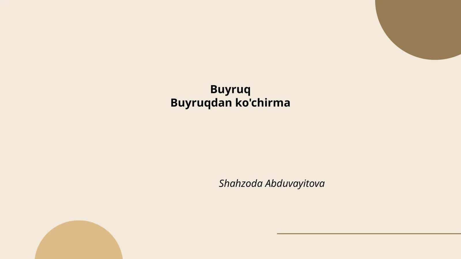 Buyruq 1