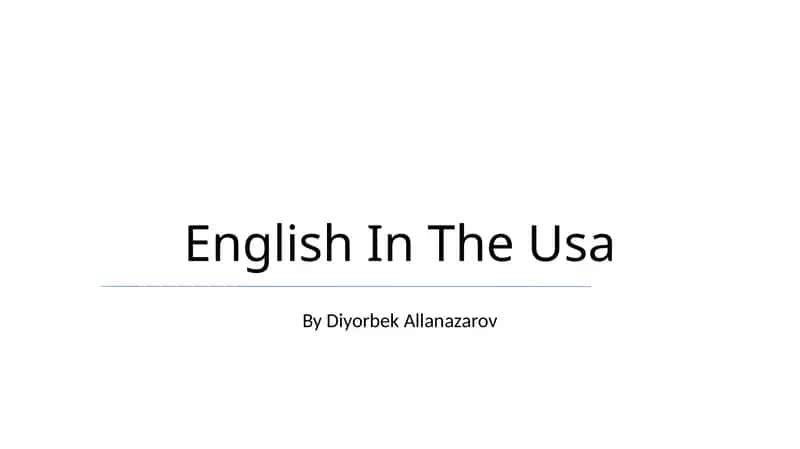 English In The Usa 1