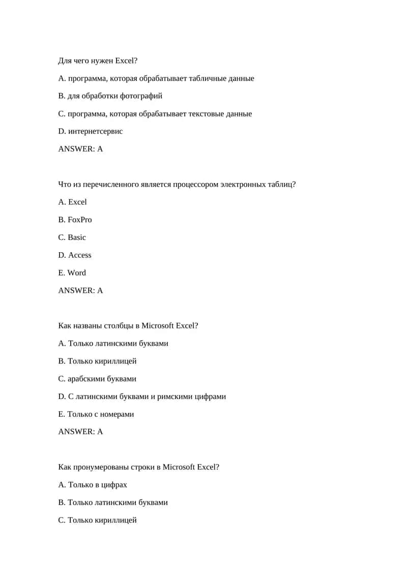 Microsoft Excel 1