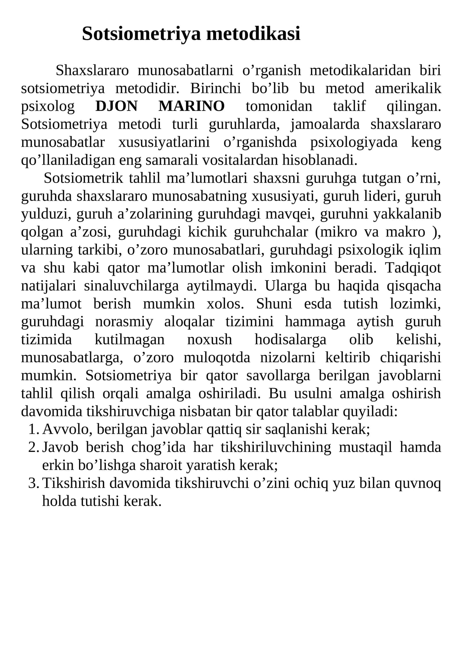 Sotsiometriya metodikasi 1