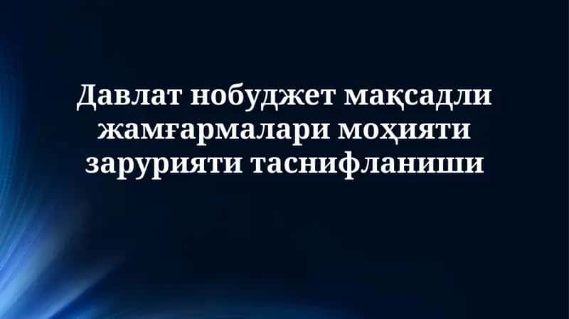 Davlat byudjetdan tashqari jamg'armalari mohiyati va zaruriyati 1