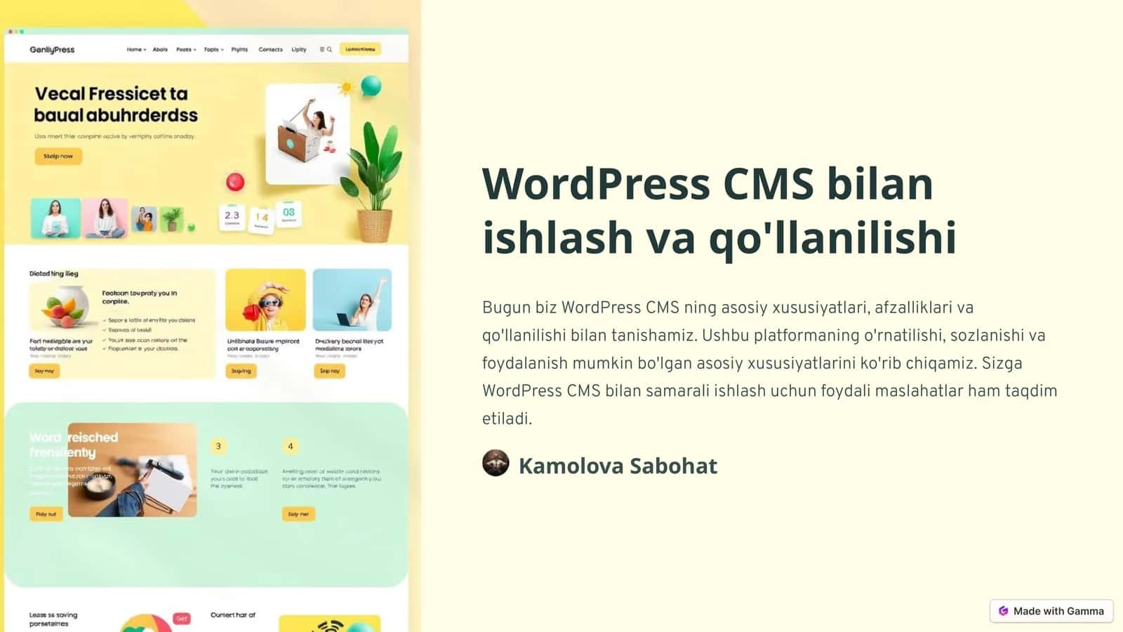 WordPress CMS bilan ishlash va qo'llanilishi 1