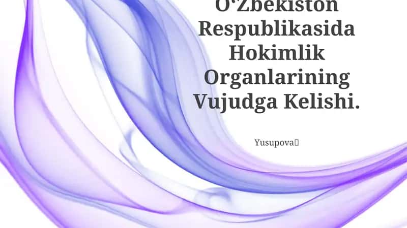 OʻZbekiston Respublikasida Hokimlik Organlarining Vujudga Kelishi 1