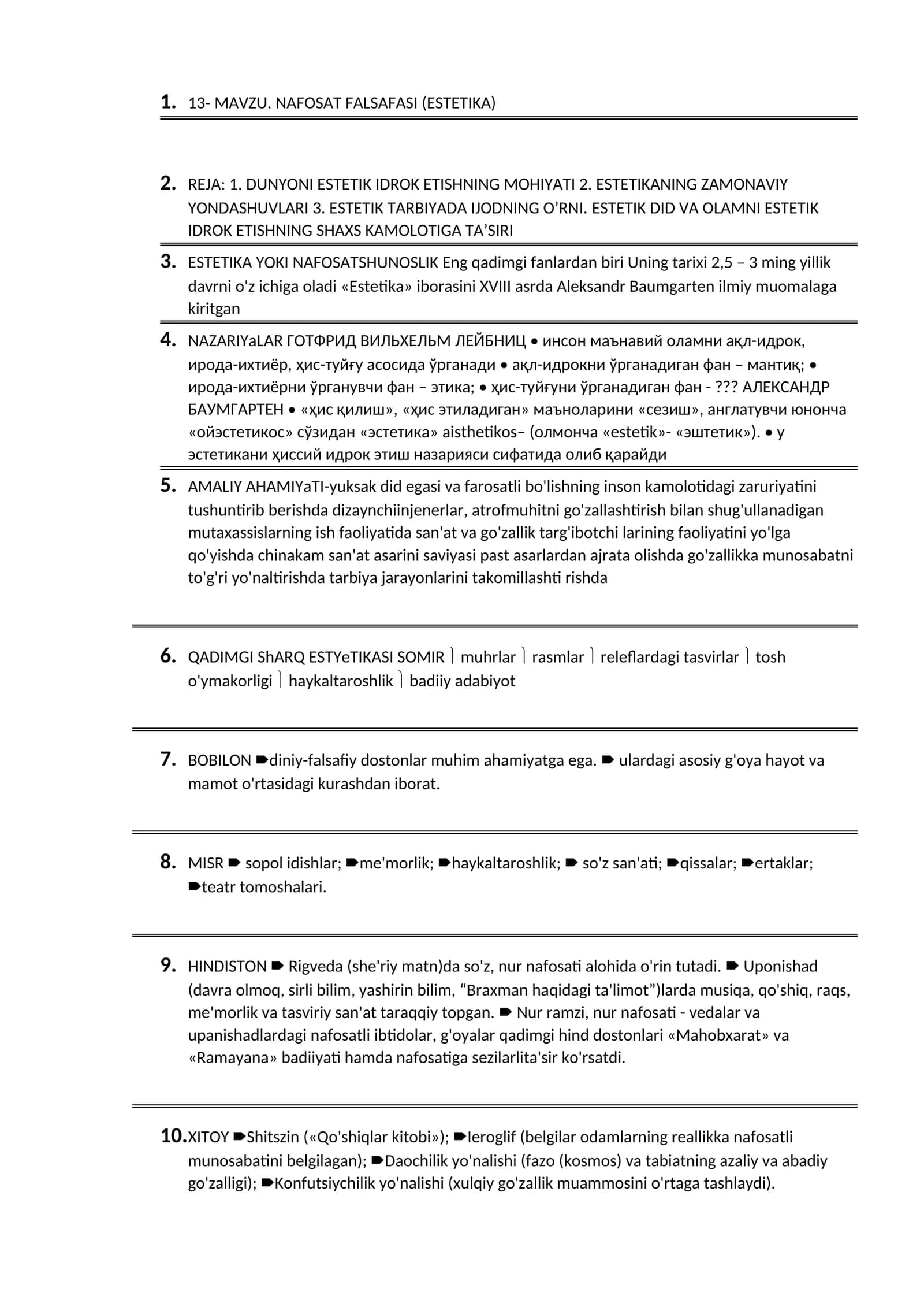 NAFOSAT FALSAFASI (ESTETIKA) 1