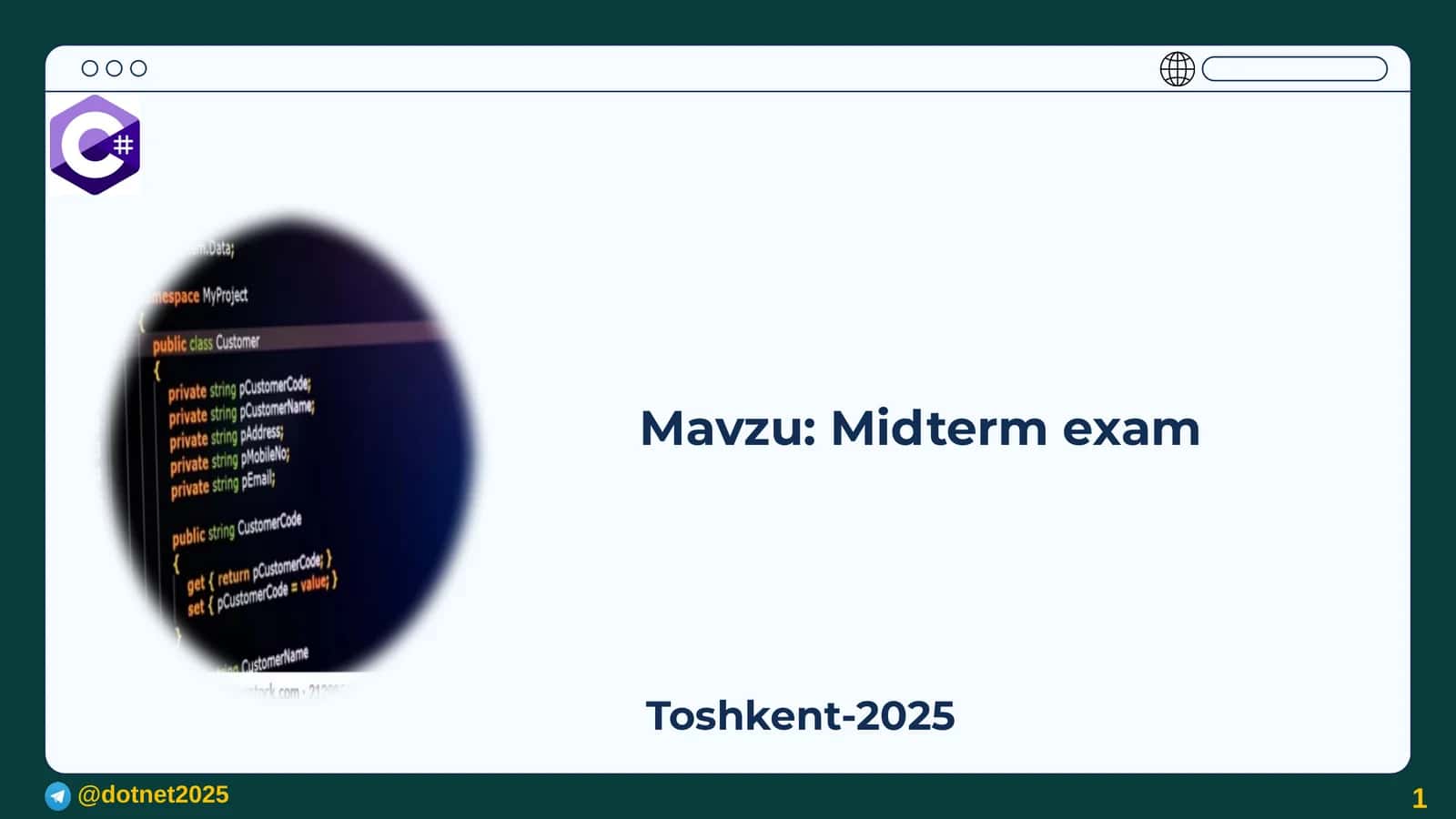 Midterm exam 1