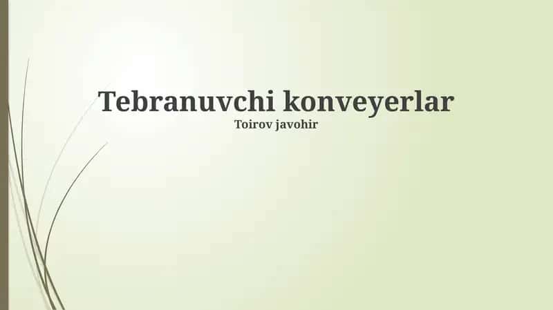 Tebranuvchi konveyerlar 1