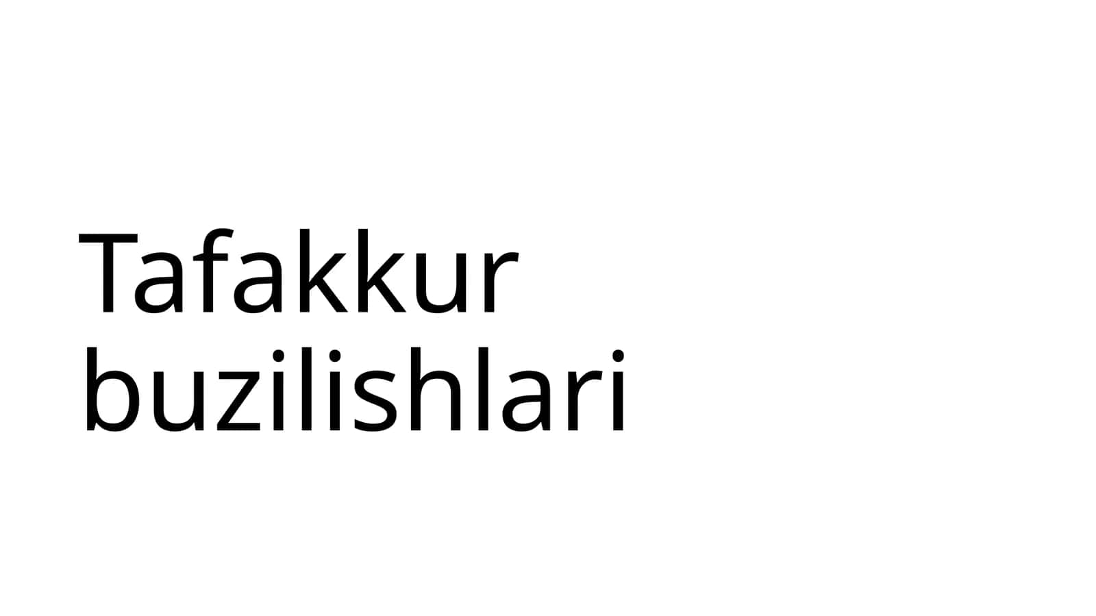Tafakkur buzilishlari 1
