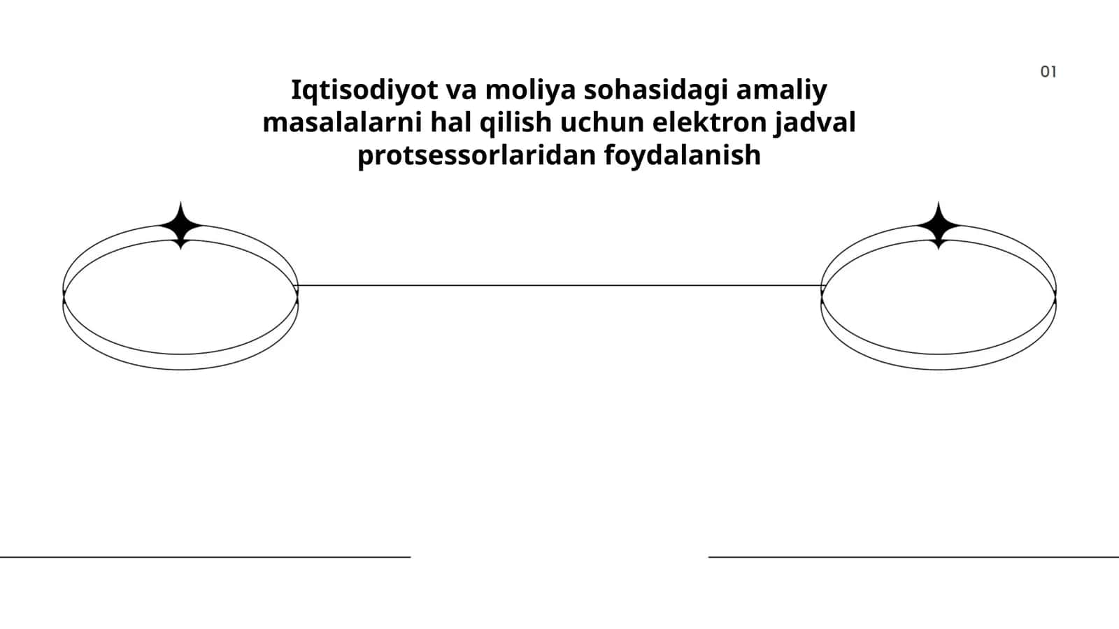 Iqtisodiyot va moliya sohasidagi amaliy masalalarni hal qilish uchun elektron jadval protsessorlaridan foydalanish 1