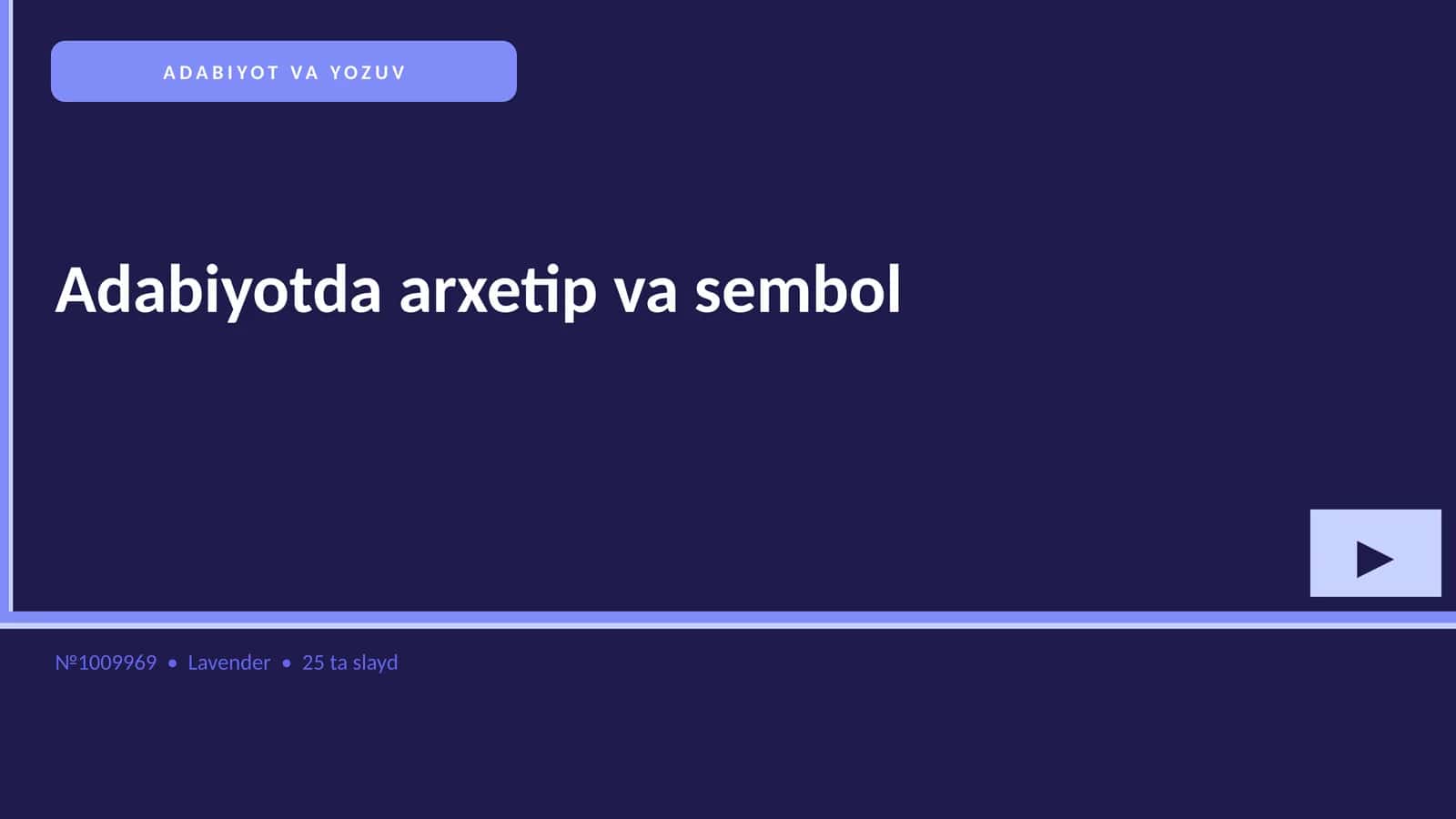 Adabiyotda arxetip va sembol 1