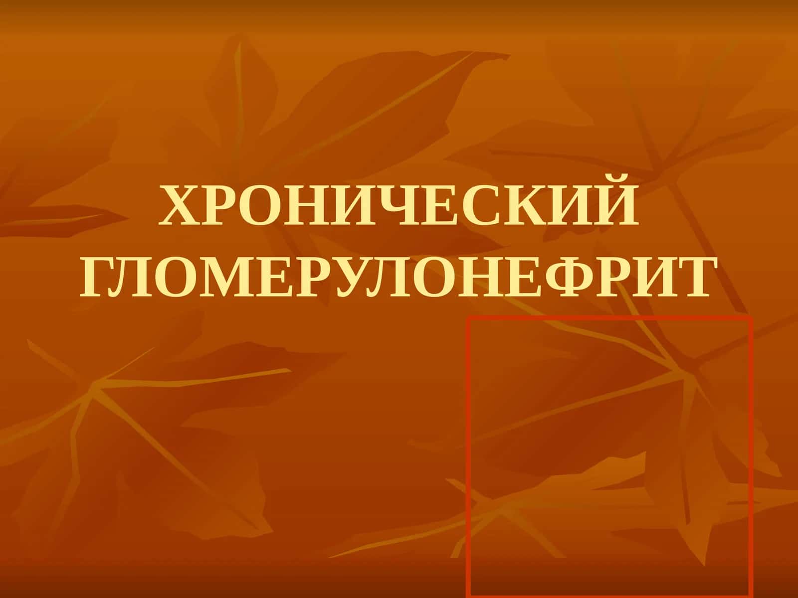 ХРОНИЧЕСКИЙ ГЛОМЕРУЛОНЕФРИТ 1