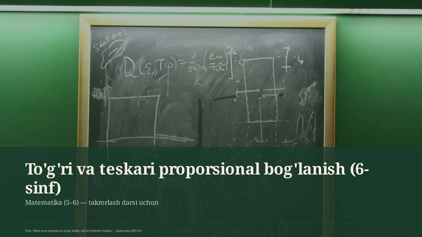 To'g'ri va teskari proporsional bog'lanish (6-sinf) 1