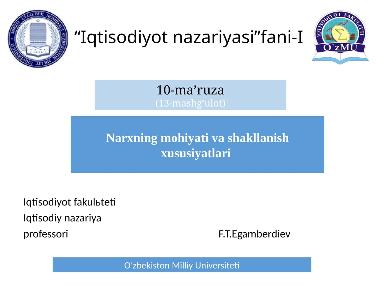Iqtisodiyot nazariyasi 1