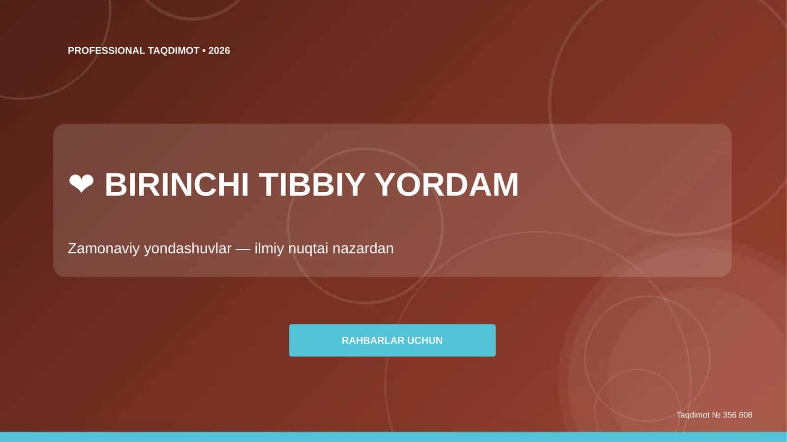 BIRINCHI TIBBIY YORDAM 1