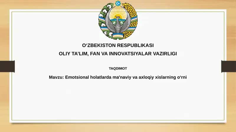 Emotsional holatlarda ma'naviy va axloqiy sifatlarning o'rni 1