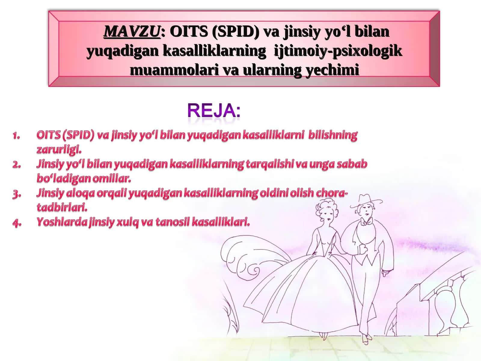 OITS (SPID) va jinsiy yo‘l bilan yuqadigan kasalliklarning ijtimoiy-psixologik muammolari va ularning yechimi 1