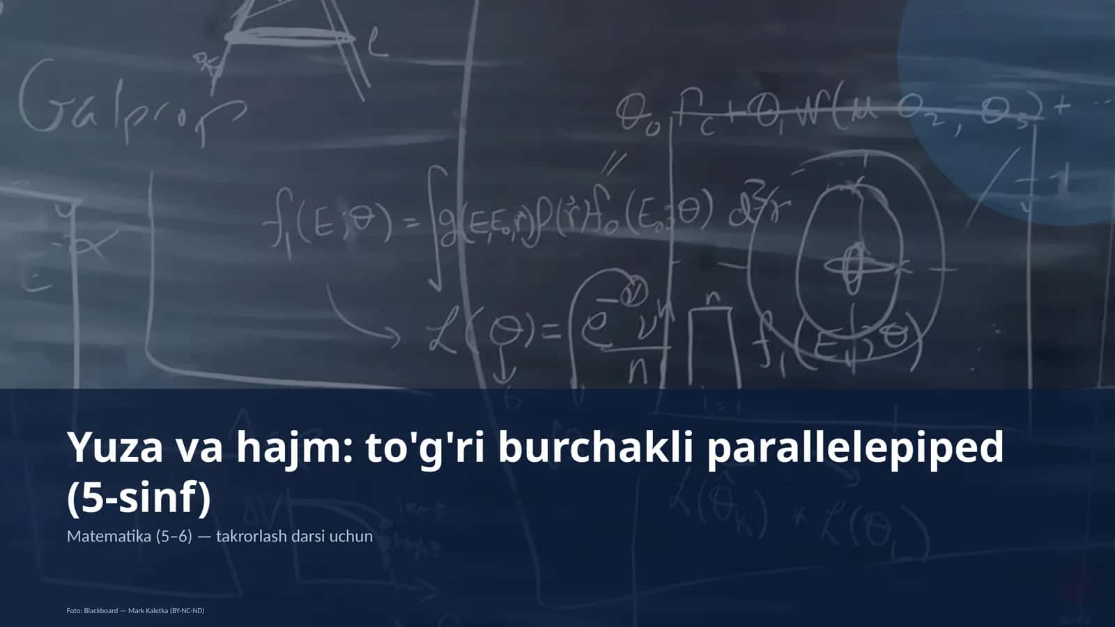 Yuza va hajm: to'g'ri burchakli parallelepiped (5-sinf) 1