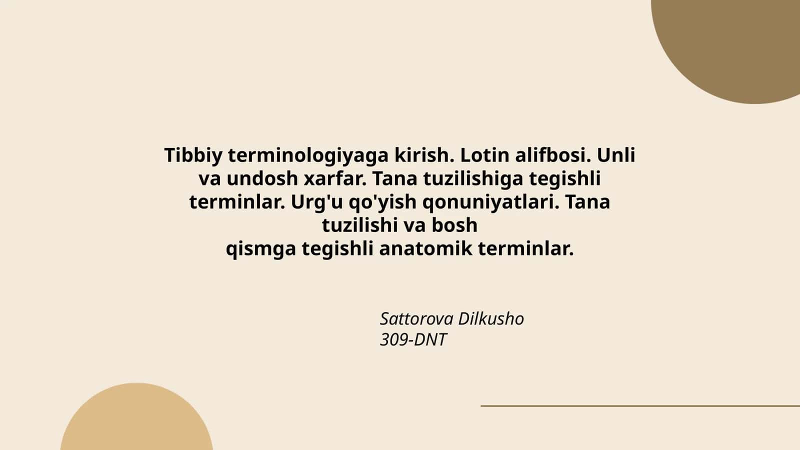 Tibbiy terminologiyaga kirish 1