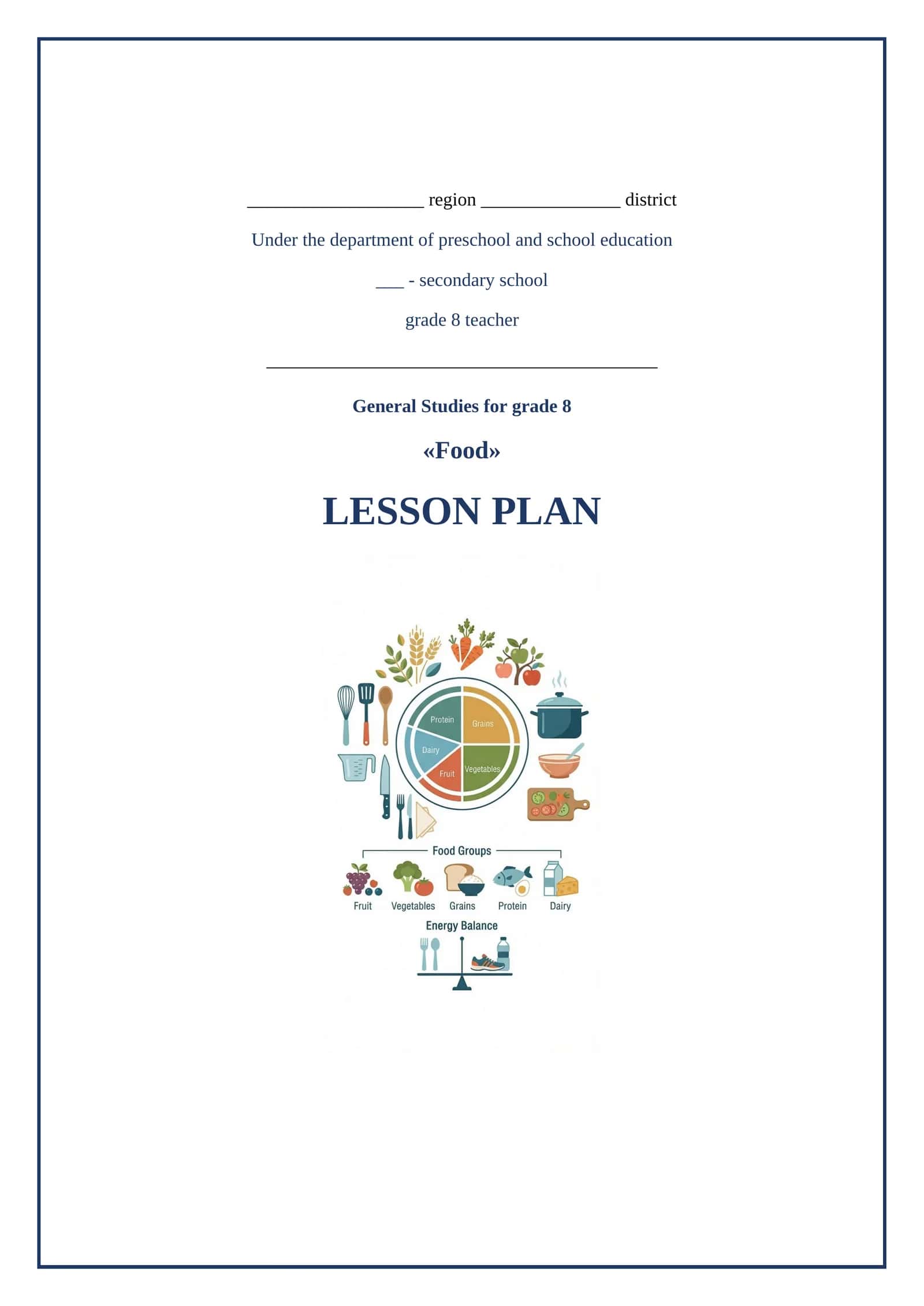 Lesson on Food 1