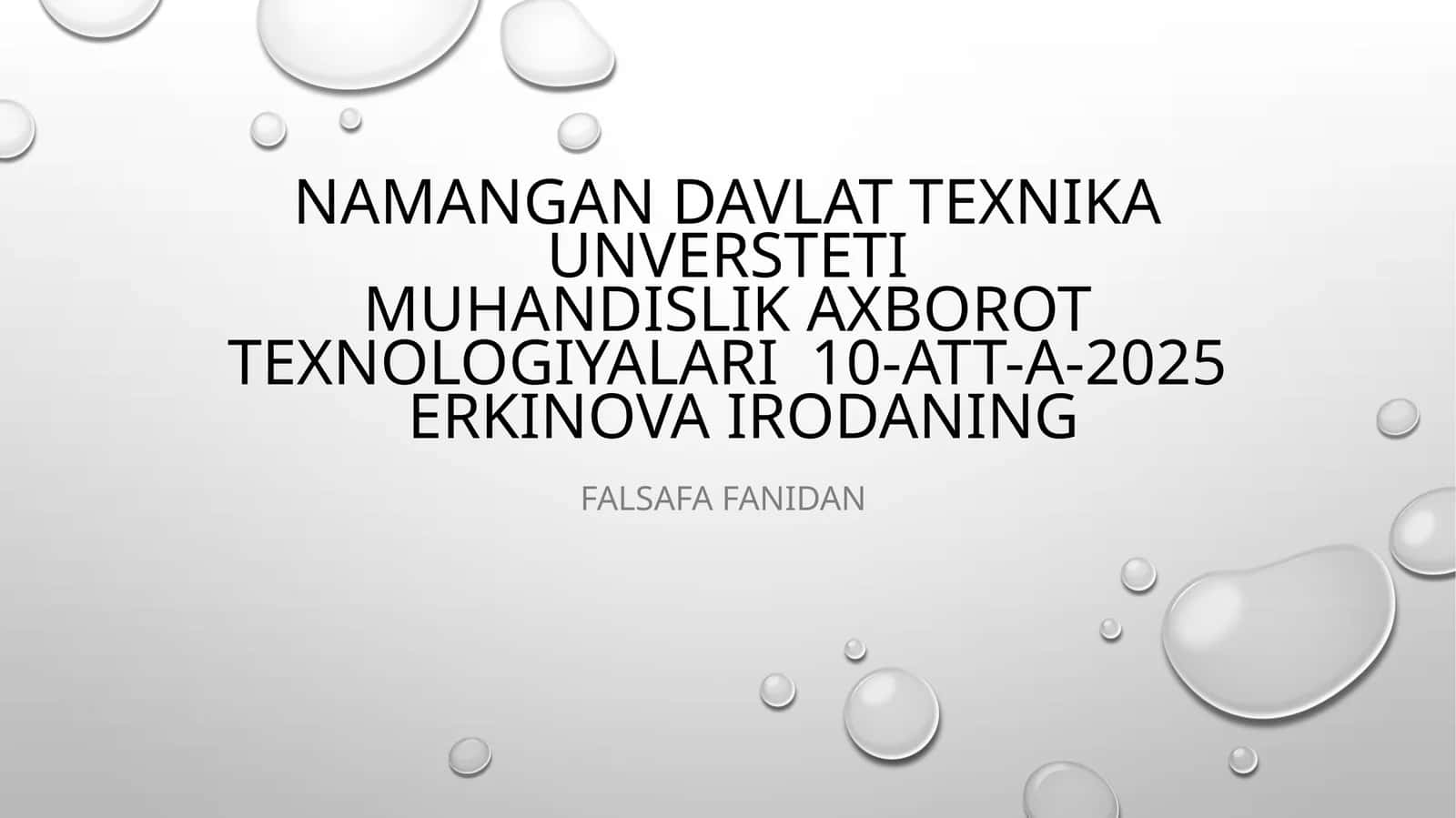 Falsafa fanidan Hududhaqidaumumiyma’lumot 1