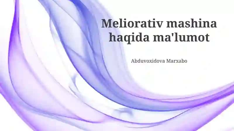 Meliorativ mashina 1