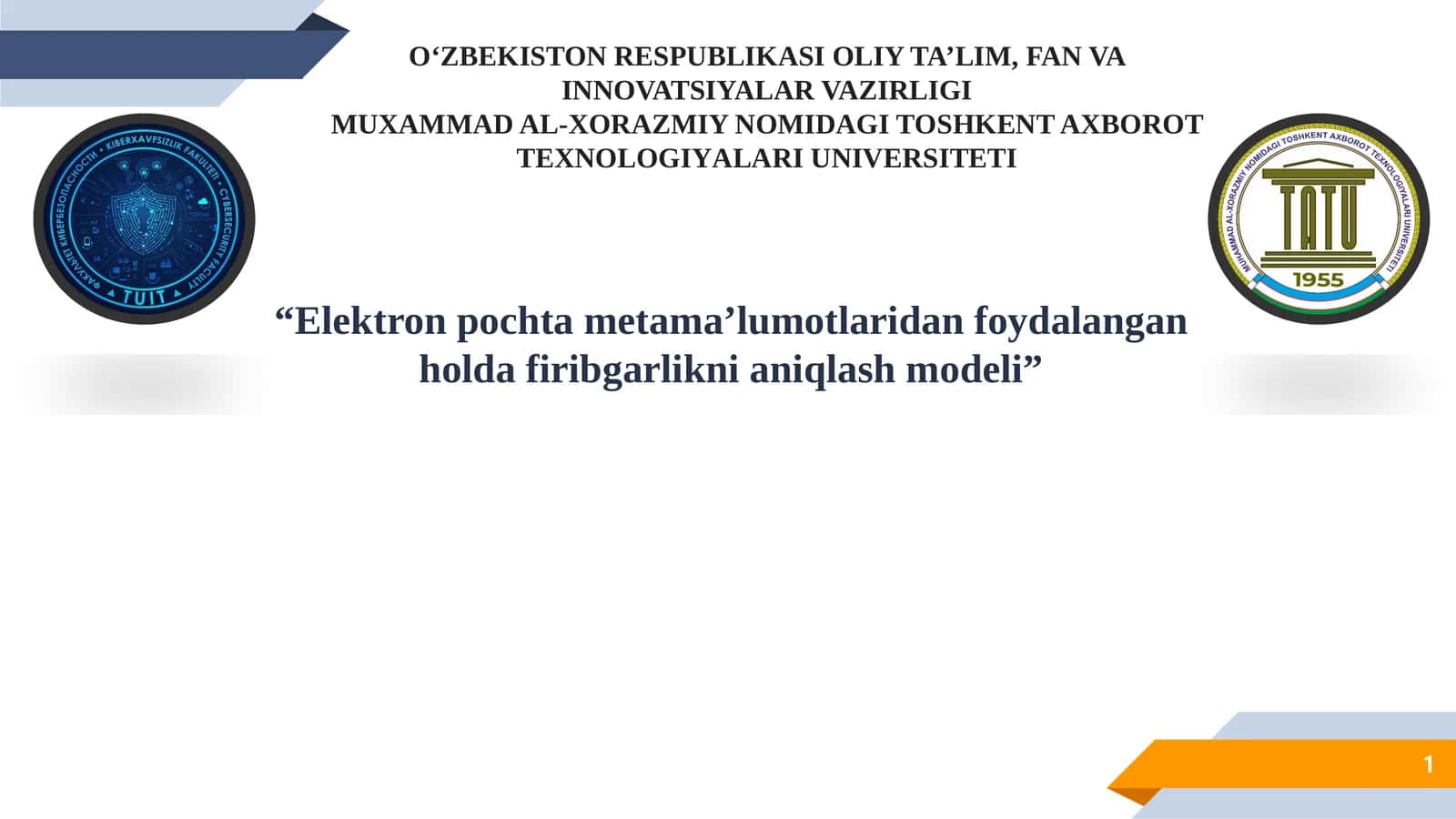 Elektron pochta metama’lumotlaridan foydalangan holda firibgarlikni aniqlash modeli 1