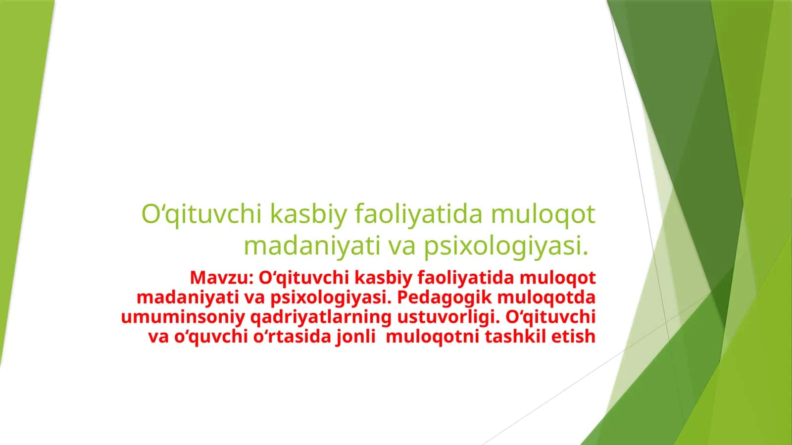 Muloqot madaniyat va psixologiyasi 1