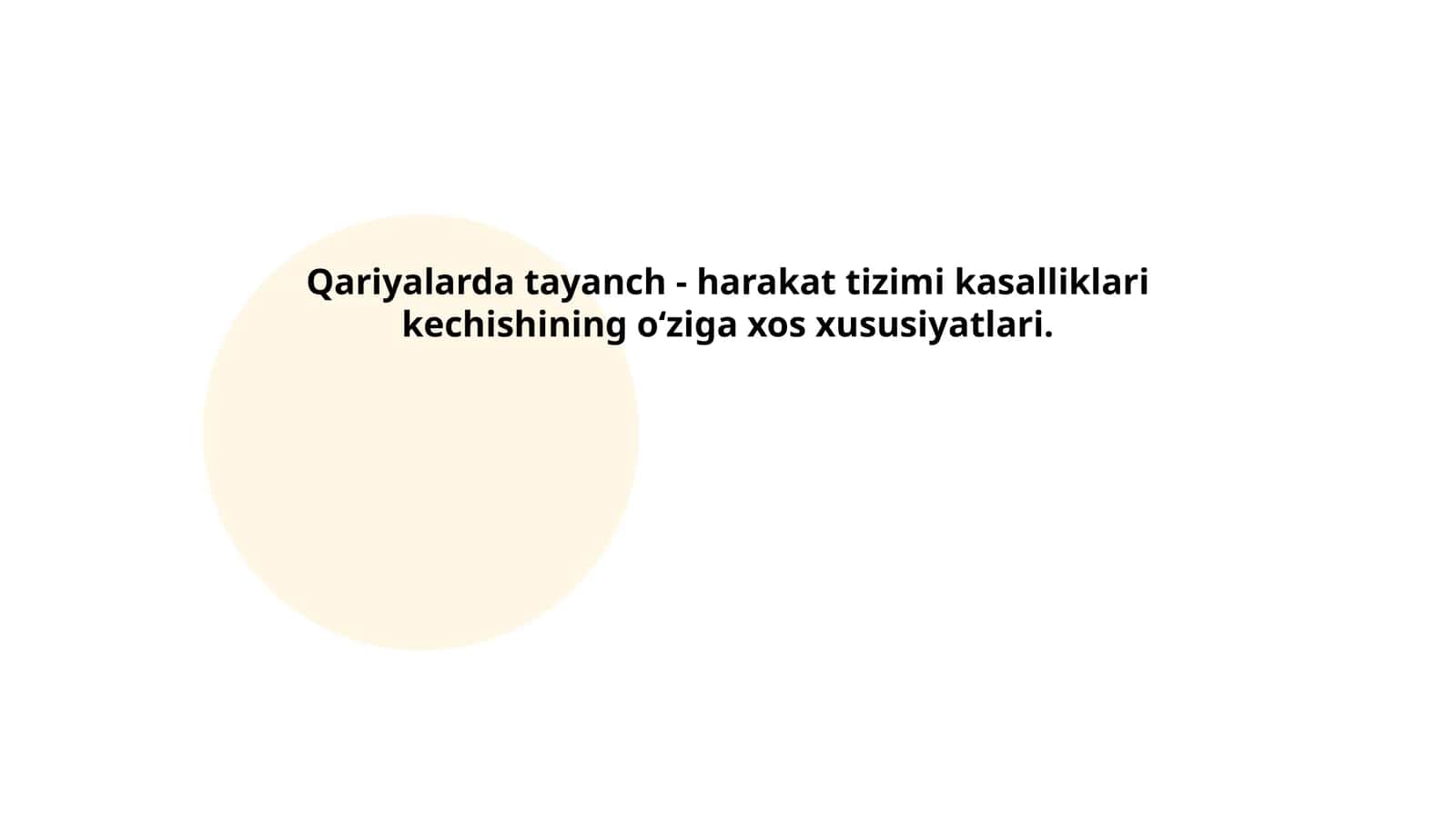Qariyalarda tayanch - harakat tizimi kasalliklari kechishining oʻziga xos xususiyatlari 1