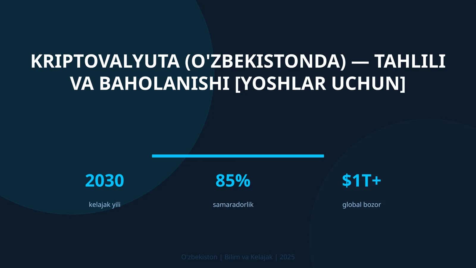Kriptovalyuta (O'zbekistonda) — tahlili va baholanishi [yoshlar uchun] 1